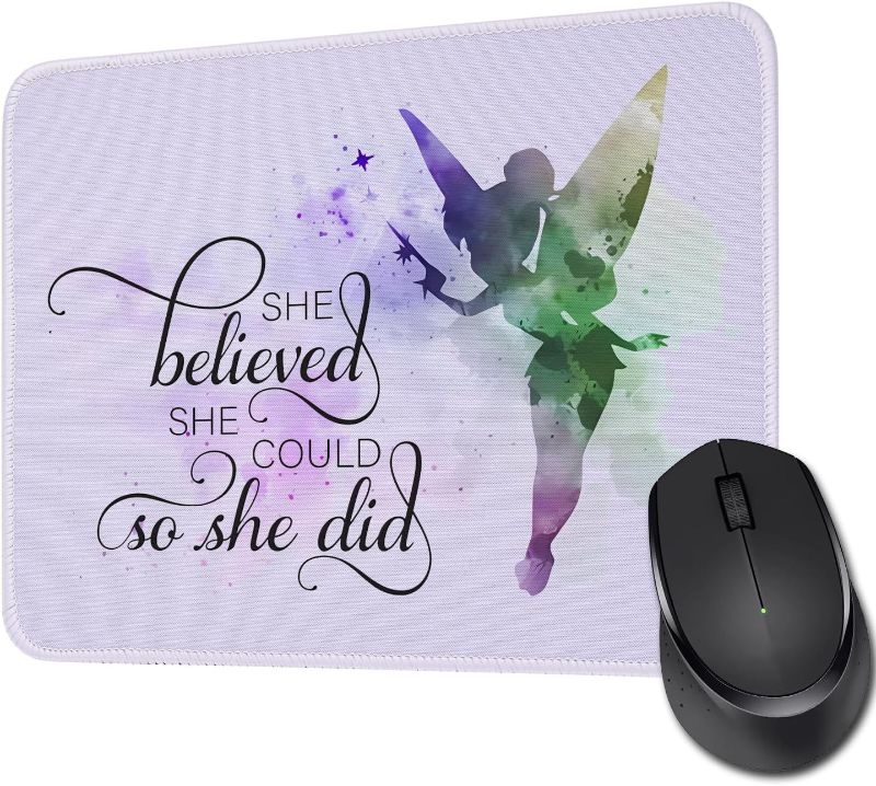 Photo 1 of Cartoon Animation Inspired Mouse Pad Princess Gift Movie Quote Decorative Non-Slip Rubber Base Mouse Mat TV Movie Fans Gift (Pixie-Dust Style 2)
