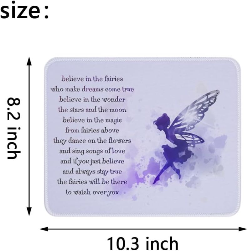 Photo 1 of Cartoon Animation Inspired Mouse Pad Princess Gift Movie Quote Decorative Non-Slip Rubber Base Mouse Mat TV Movie Fans Gift (Pixie-Dust Style 4)
