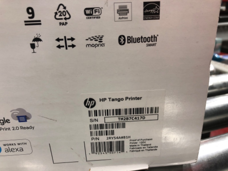 Photo 3 of HP - Tango Wireless Instant Ink Ready Inkjet Printer - Wisp Gray