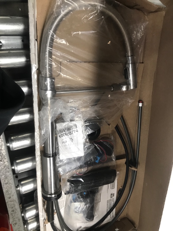 Photo 1 of Delta Faucet Trinsic Pro Commercial Style Kitchen Faucet, Touch Kitchen Faucets with Pull Down Sprayer, Kitchen Sink Faucet, Touch Faucet, Delta Touch2O Technology, Arctic Stainless 9659T-AR-DST Arctic Stainless Touch2O