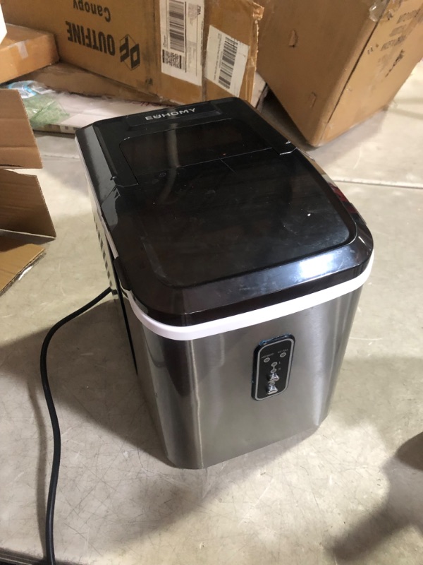 Photo 5 of ***USED - DIRTY - UNABLE TO TEST***
EUHOMY Ice Maker Machine Countertop, 27 lbs in 24 Hours, 9 Cubes Ready in 6 Mins, Electric ice Maker and Compact Potable ice Maker with Ice Scoop and Basket. Perfect for Home/Kitchen/Office.(Sliver) 27lbs/Day Silver 1