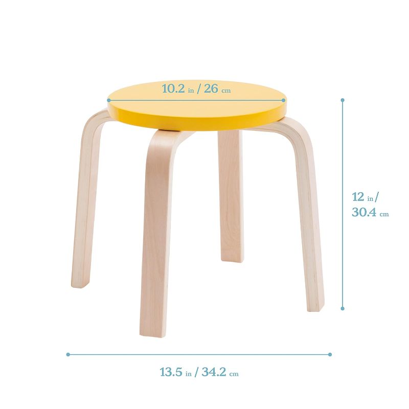 Photo 3 of (NON-REFUNDABLE) ECR4Kids Bentwood Stackable Stools, Classroom Furniture, Contemporary, 6-Piece (PARTS/SCRAP) 