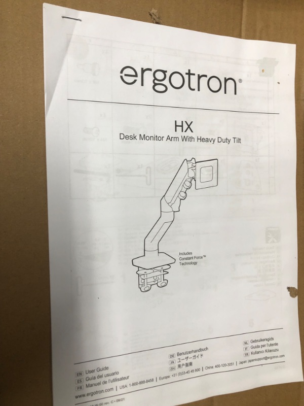 Photo 3 of Ergotron – HX Single Ultrawide Monitor Arm with HD Pivot, VESA Desk Mount – for 1000R Curved Monitors Up to 49 Inches, 28 to 42 lbs – Matte Black