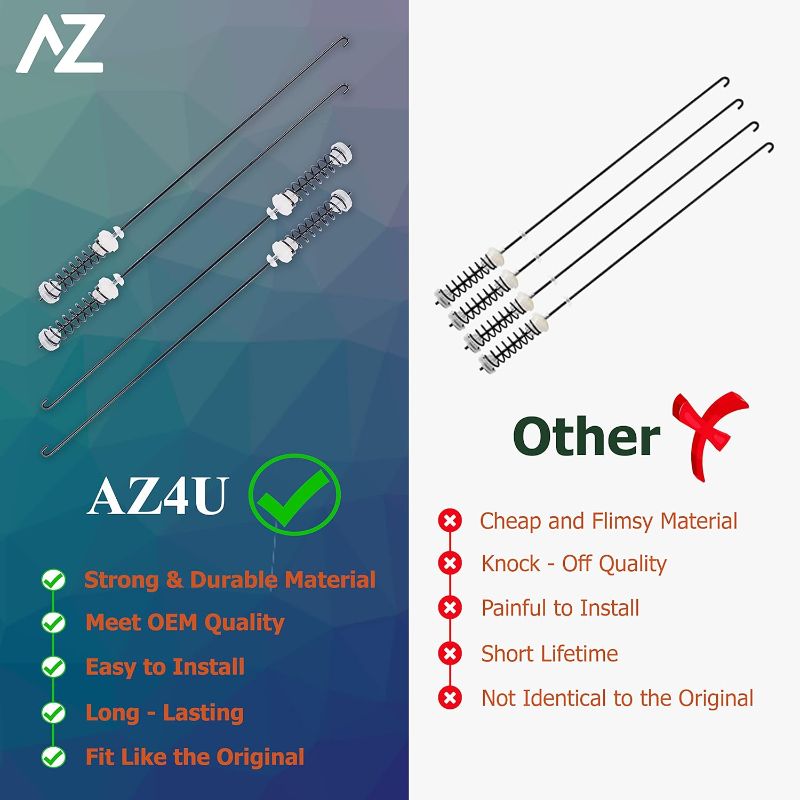 Photo 3 of (READ FULL POST) AZ4U Set 4Pcs Washer Suspension Rod Replaces W11130362 W10594080 W10735786 W10748956 W10780040 W10821710 W10901056 W11027174 W11033491 W11228718 W10338635 W10318765 For Maytag Whirlpool Kenmore Washer
