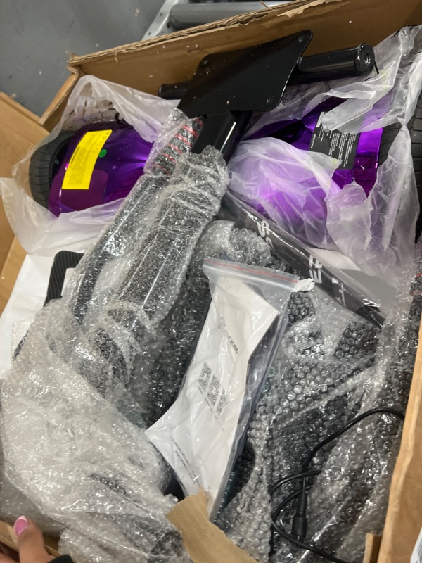 Photo 4 of (PARTS ONLY/ NO REFUNDS) EVERCROSS Hoverboard, Self Balancing Scooter Hoverboard with Seat Attachment, 6.5" Hover Board Scooter with Bluetooth Speaker & LED Lights, Hoverboards Suit for Kids Purple+Kart Black