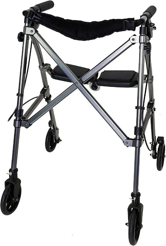 Photo 1 of ***USED - BRAKES DON'T WORK - UNABLE TO TROUBLESHOOT***
Able Life Space Saver Rollator, Lightweight Folding Mobility Rolling Walker for Seniors and Adults, 6-inch Wheels, Locking Brakes, and Padded Seat with Backrest, Black Walnut Black Walnut Standard