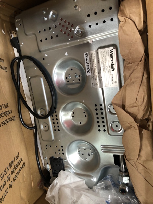 Photo 2 of (For parts) 12 Inch Weceleh Gas Cooktop with Dual Wok Burner- 2 Burner Gas Stove Top, Stainless Steel, NG/LPG Dual Fuel, CSA Listed and 120V Drop-In 12"-2 Burners