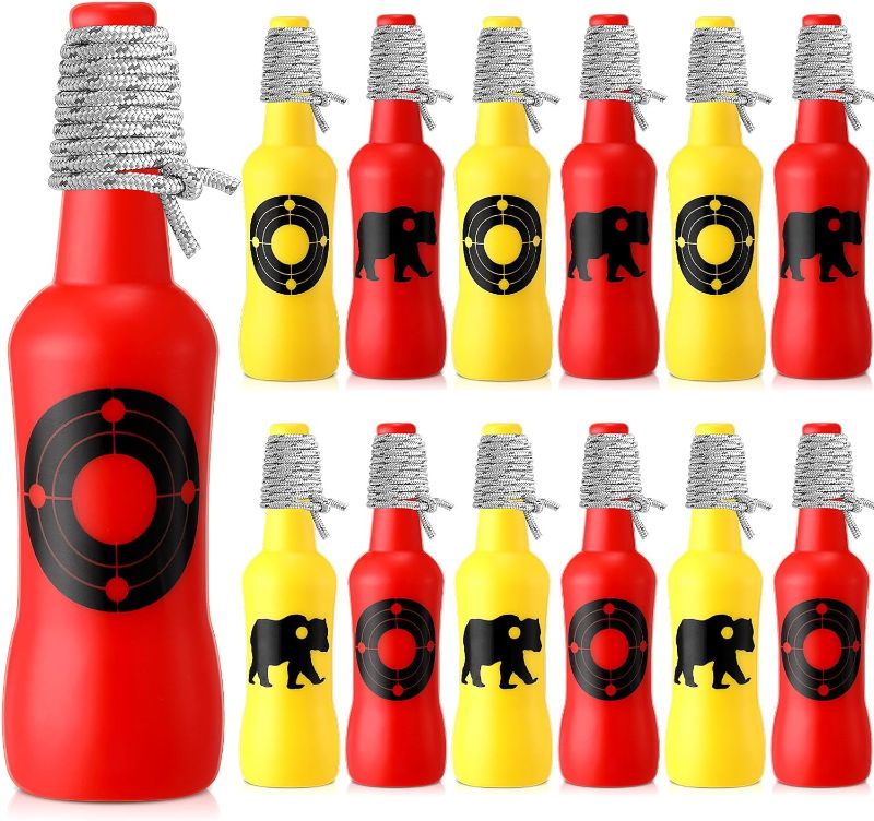 Photo 1 of 12 Pack Shooting Bottle Shooting Targets with Rope Blast Plastic Shatterproof Bottles Gun Shooting Accessories for Indoor Outdoor Gun Ranges Training Practice
