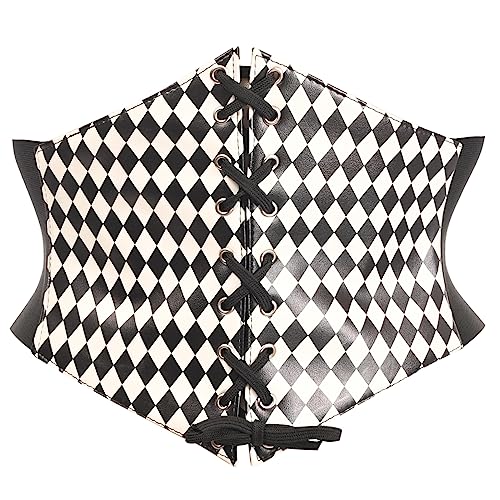 Photo 1 of Daisy Corsets Lavish Black/White Diamond Lace-up Corset Belt Cincher XL
