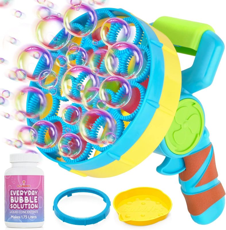 Photo 1 of Atlasonix Bubble Gun with Bubble Solution (60 oz), Bubble Blower for Kids - Bubble Guns for Toddlers, Bubble Toys, Bubble Blaster, Bubble Blaster, Bubble Blower for Toddlers