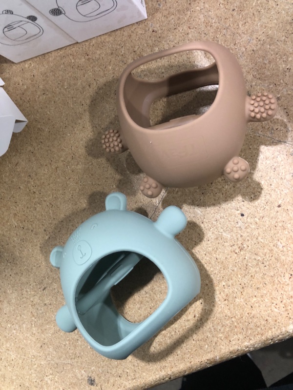 Photo 1 of 2 pack - silicone bear mitten teether // colors may vary 