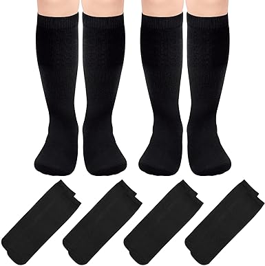 Photo 1 of 2 Pairs Kids Soccer Socks Toddler Soccer Socks Girls Boys Soccer Socks Toddler Knee High Socks Toddler Kids Tube Socks