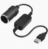 Photo 1 of Bominton 3.94ft USB to 12V Cigarette Lighter Socket Adapter Pack of 2