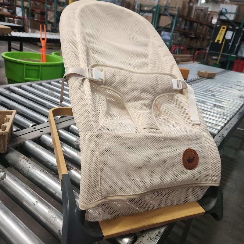 Photo 2 of ANGELBLISS Baby Bouncer, Portable Bouncer Seat for Babies, Infants Bouncy Seat with Mesh Fabric, Natural Vibrations (Beige)(0-9month)