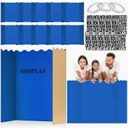 Photo 1 of 10 Pack Presentation Board Trifold Poster Board Tri Fold Display Board Foldable Project Paperboard with 10 Sheets Letter Sticker 3 Rolls of Double Sides Adhesive Tape (Green,28 x 40 Inch) 28 x 40 Inch blue