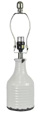 Photo 1 of (socket screw missing) allen + roth Bluffton 14-in White Plug-in Ceramic Lamp Base
