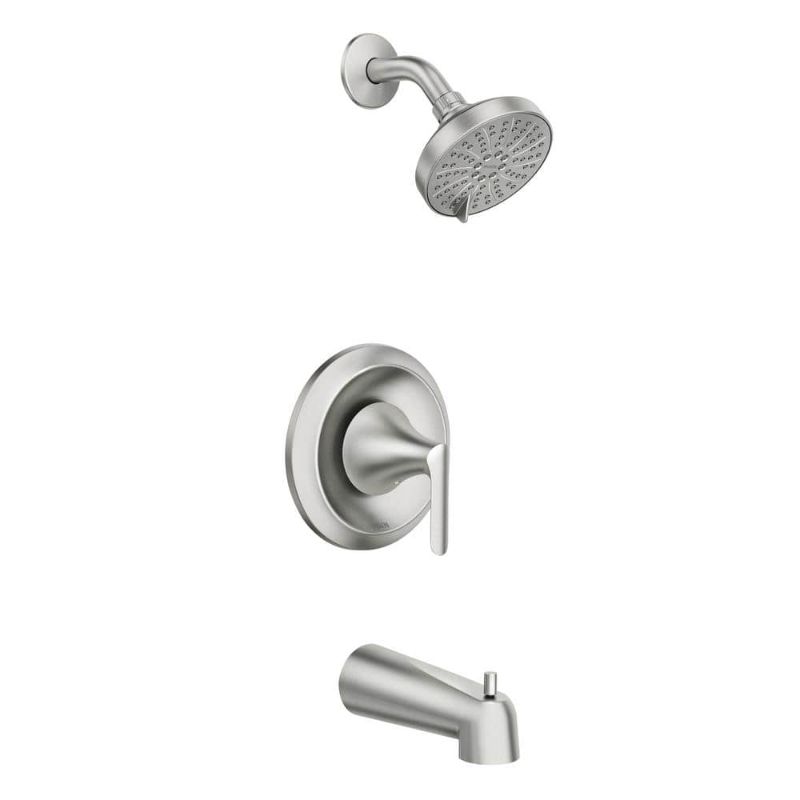 Photo 1 of MOEN Findlay Single-Handle 6-Spray Tub and Shower Faucet in Spot Resist Brushed Nickel (Valve Included)
