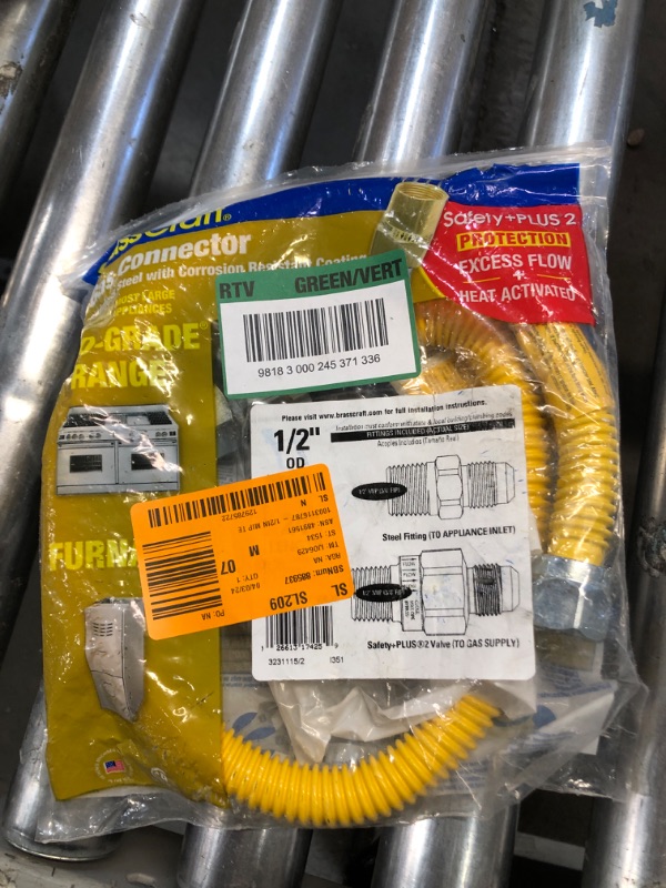 Photo 2 of 1/2 in. MIP x 1/2 in. MIP x 24 in. Gas Connector (1/2 in. OD) w/Safety+Plus2 Thermal Excess Flow Valve (85,000 BTU)