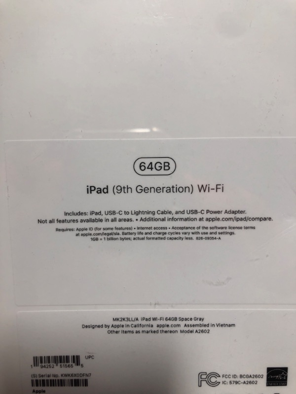 Photo 5 of Apple iPad (9th Generation): with A13 Bionic chip, 10.2-inch Retina Display, 64GB, Wi-Fi, 12MP front/8MP Back Camera, Touch ID, All-Day Battery Life – Space Gray
