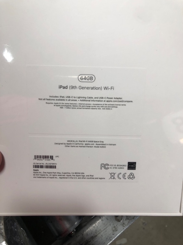 Photo 2 of Apple iPad (9th Generation): with A13 Bionic chip, 10.2-inch Retina Display, 64GB, Wi-Fi, 12MP front/8MP Back Camera, Touch ID, All-Day Battery Life – Space Gray
