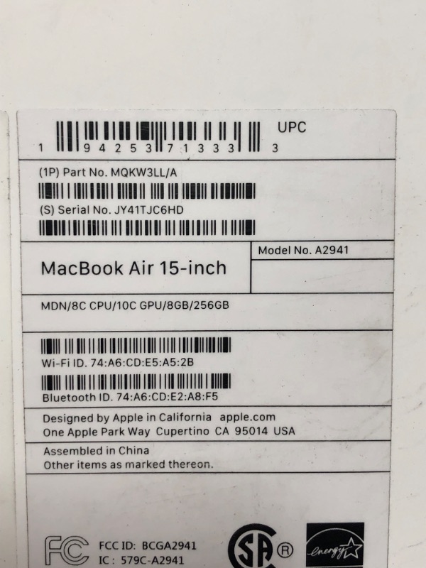 Photo 3 of Apple 2023 MacBook Air Laptop with M2 chip: 15.3-inch Liquid Retina Display, 8GB Unified Memory, 256GB SSD Storage, 1080p FaceTime HD Camera, Touch ID. Works with iPhone/iPad; Midnight
