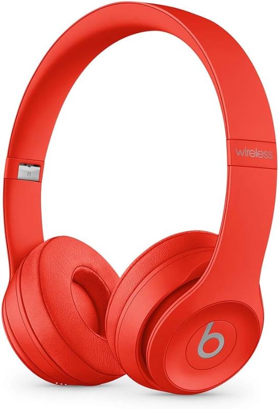 Photo 1 of Beats Solo3 Wireless On-Ear Headphones - Apple W1 Headphone Chip, Class 1 Bluetooth, 40 Hours of Listening Time, Built-in Microphone - Red
