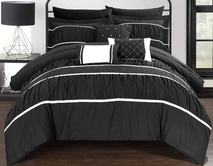 Photo 1 of  CHIC HOME CHERYL 10 PIECE RUFFLED PLEATED COMFORTER SET BEDDING
