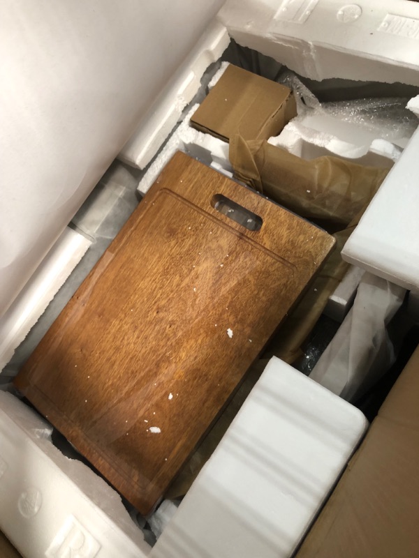 Photo 1 of ALWEN 30 inch Undermount Workstation Kitchen Sink, Stainless Steel Undermount Kitchen Sink 18 Gauge, Modern Single Bowl Kitchen Sink R10 Tight Radius Sink with Accessories Undermount Workstation Single Bowl R10 Sink 30" x 19" R10 Workstation Brushed Stain