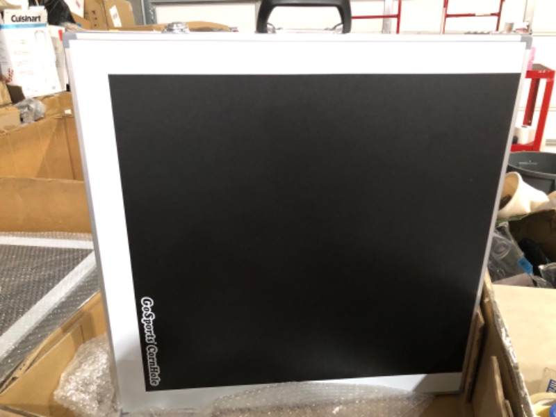 Photo 1 of ***ONE PIECE HAS A LARGE CRACKED PANEL***
GoSports Classic Regulation Size Cornhole Set - Includes 8 Bean Bags & Rules LED Black Edition