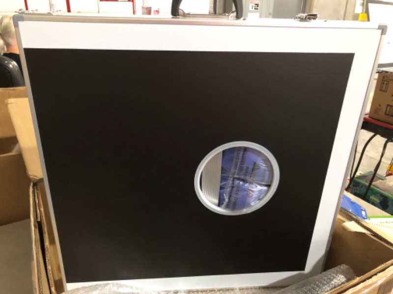 Photo 1 of ***ONE PIECE HAS A LARGE CRACKED PANEL***
GoSports Classic Regulation Size Cornhole Set - Includes 8 Bean Bags & Rules LED Black Edition