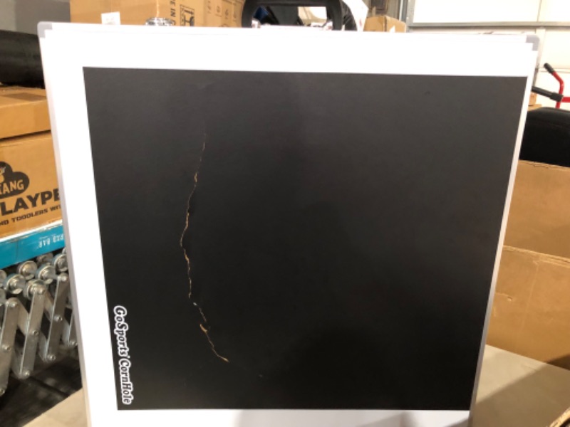 Photo 1 of ***ONE PIECE HAS A LARGE CRACKED PANEL***
GoSports Classic Regulation Size Cornhole Set - Includes 8 Bean Bags & Rules LED Black Edition