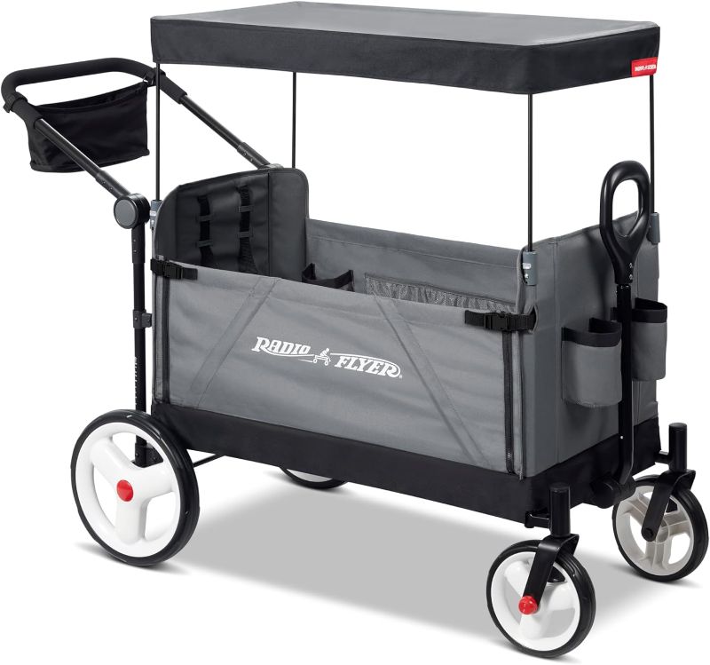 Photo 1 of (READ FULL POST) Radio Flyer City Luxe Stroll ‘N Wagon, Grey with Parent Caddy and Internal Storage Pockets,