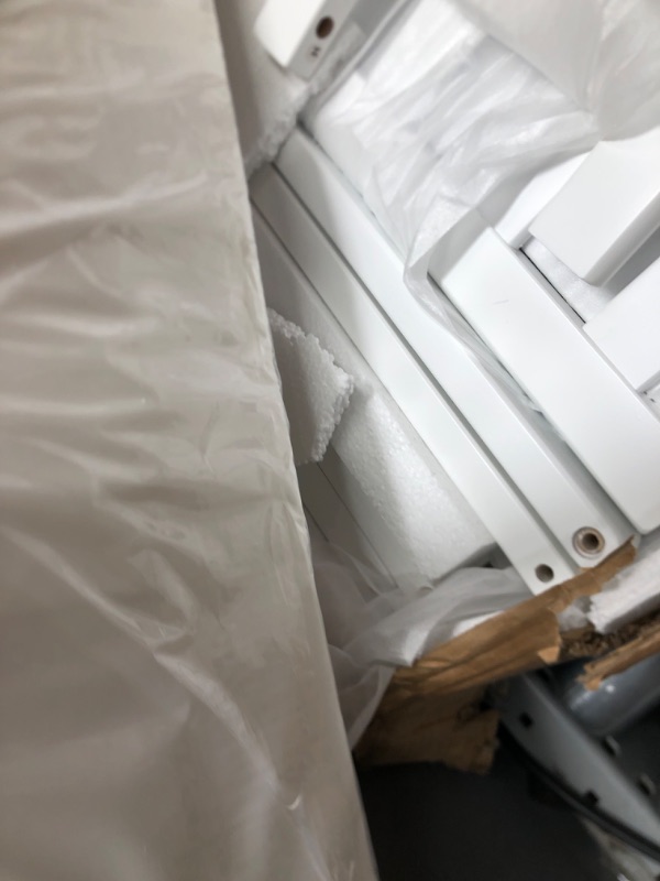 Photo 4 of **HARDWARE MAY BE INCOMPLETE**
Dream On Me Bellport 4 in 1 Convertible Mini/Portable Crib In White, Non-Toxic Finish, Made of Sustainable New Zealand Pinewood, With 3 Mattress Height Settings