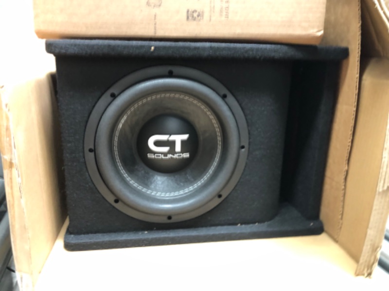 Photo 3 of **ITEM APPEARS NEW , UNABLE TO TEST**
CT Sounds Single 10” 1300W Loaded Tropo Series Ported Car Subwoofer Box - TROPO-1X10D2