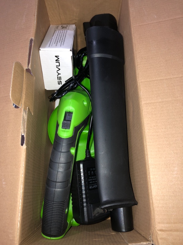 Photo 2 of (NON-REFUNDALBE) SEYVUM Leaf Blower - 320CFM 150MPH 20V Leaf Blower Cordless with 2 X 2.0 Battery & Charger, Electric Leaf Blower for Lawn Care, Battery Powered Leaf Blower Lightweight for Snow Blowing & Yard Cleaning Blower - Style 2