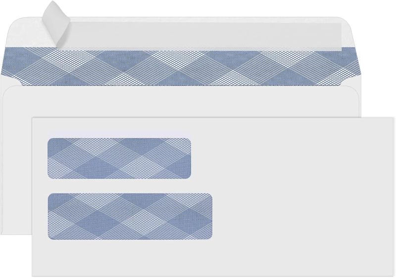 Photo 1 of PANDRI #10 500 ENVELOPES DOUBLE WINDOW ENVELOPES PEEL AND SEAL 