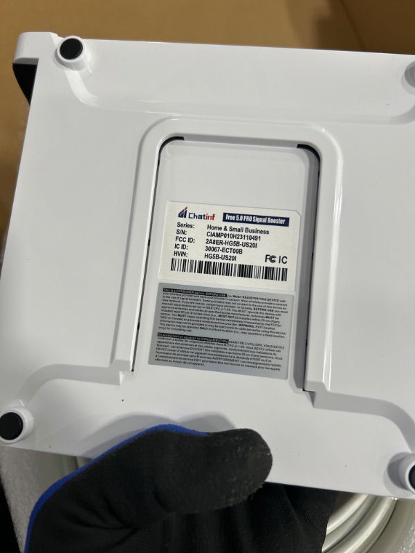 Photo 1 of Chatinf Cell Phone Signal Booster with Built-in Antenna Up to 6000 Sq Ft, Cell Phone Signal Booster for Home, Office, RV, Boost 5G 4G LTE U.S.&Canada for AT&T Verizon T-Mobile FCC Reg & ISED Approved With white cable