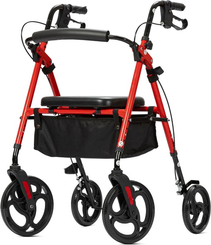 Photo 1 of *Picture for reference*
ELENKER Rollator Walker with 10” Wheels, Sponge Padded Seat and Backrest, Fully Adjustment Frame for Seniors,