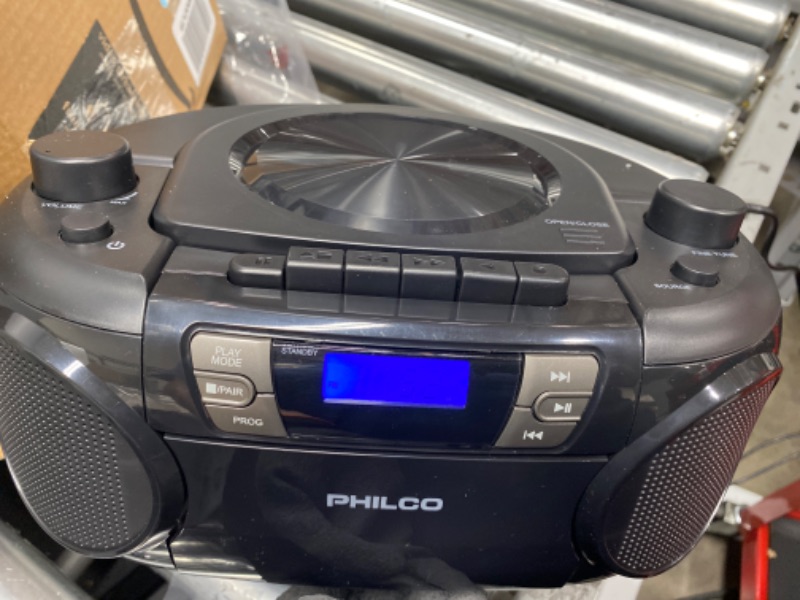 Photo 2 of Philco Bluetooth CD Boombox with Cassette, MP3 CD USB Playback The Ultimate Retro Music Combo with Best Class Sound Performance, 12 watts, and Telescopic FM Antenna Provides Maximum Radio Reception