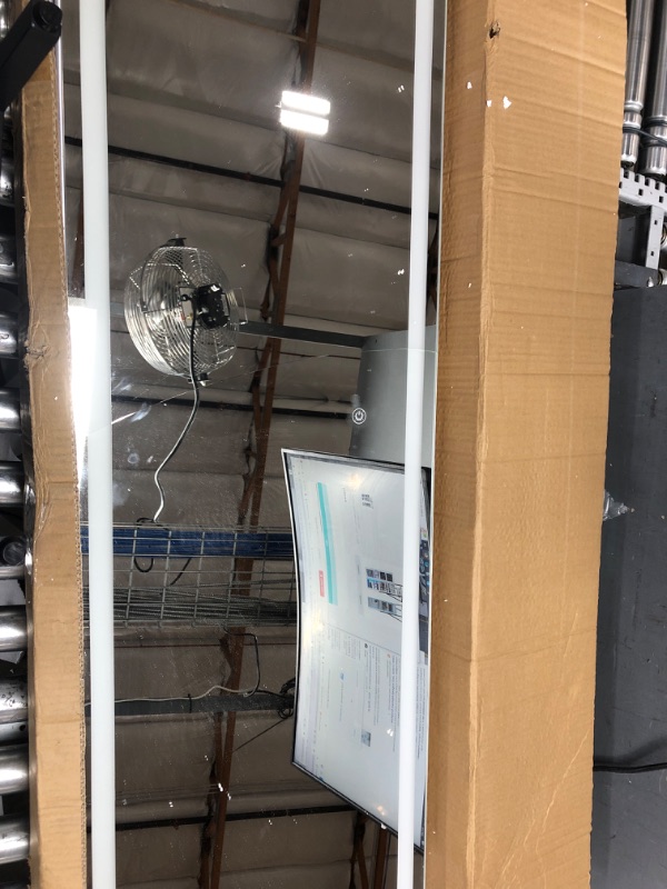 Photo 1 of HNEBC LED Mirror Jewelry Cabinet Standing, Lockable Jewelry Armoire Organizer Full Length Mirror with Storage, Adjustable Lights Jewelry Mirror for Women's Christmas Gifts (B-White)