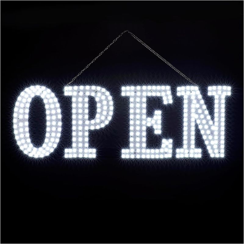 Photo 1 of **SEE NOTES**Large LED Open Sign for Business, 30" Unique Super Bright Open Sign with Chain, Open Sign for Store Retail Shop Window Restaurant