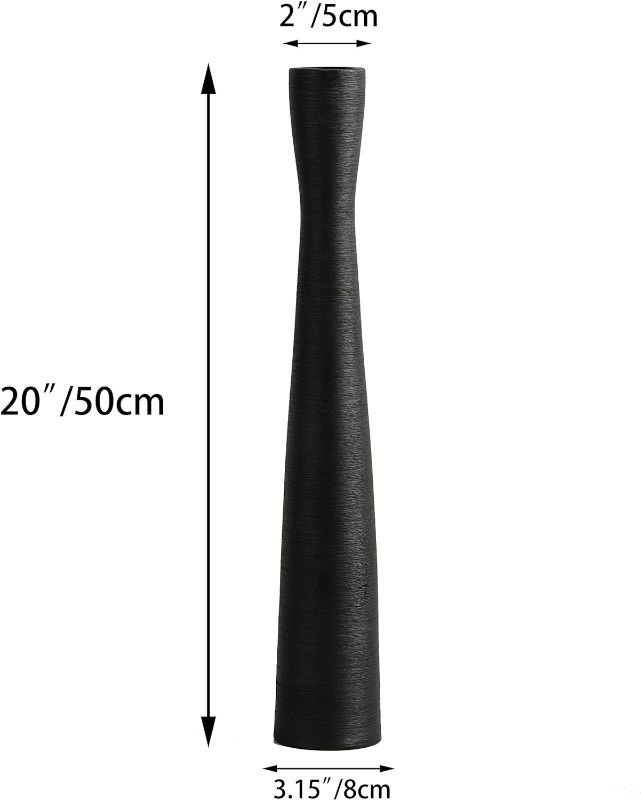 Photo 3 of (READ FULL POST) AETVRNI Black Floor Vase 20" Tall Ceramic Vases Large,Skinny Long Matt Vase for Pampas Grass,Modern Minimalist Style Flower Vase for Home Decor Office Decoration,Centerpieces Black 50cm