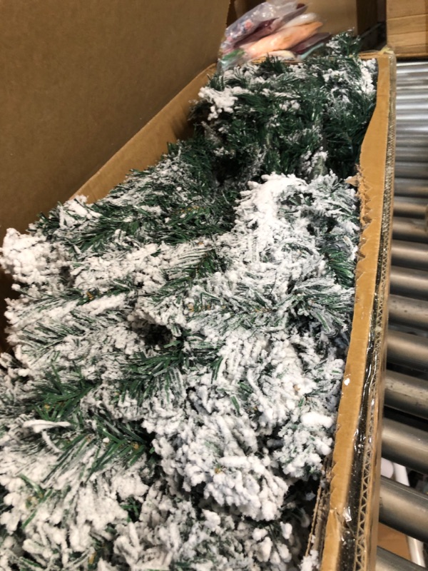 Photo 3 of ***USED - THIS IS NOT A PRE-LIT TREE***
YUG 6ft Snow Flocked Artificial Holiday Christmas Tree for Home, Office, Party Decoration with 1,000 Branch Tips, Easy Assembly 