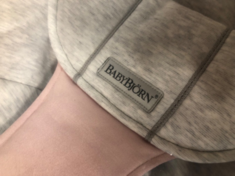 Photo 2 of BABYBJORN Bouncer Balance Soft - Light Pink/Gray, Jersey Cotton Cotton/Jersey Light Pink/Gray