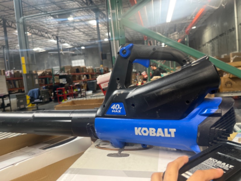 Photo 5 of ***USED - NO BATTERY - NO PACKAGING - UNABLE TO TEST***
Kobalt Gen4 40-Volt 520-CFM 120-MPH Brushless Handheld Cordless Electric Leaf Blower 