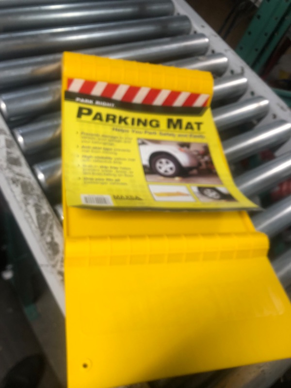 Photo 3 of Maxsa 37356-RS Park Right Perfect Parking Self Adhesive Anti-skid Parking Mat for Cars and Trucks, 21" x 11" x 2", Yellow 