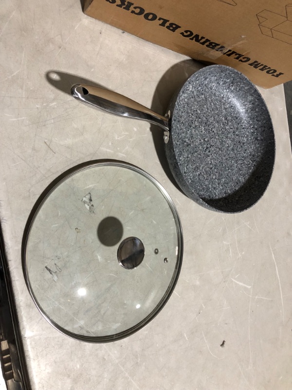 Photo 2 of ***USED***
MICHELANGELO Stone Frying Pan with Lid, Nonstick 12 Inch Frying Pan with Non toxic Stone-Derived Coating