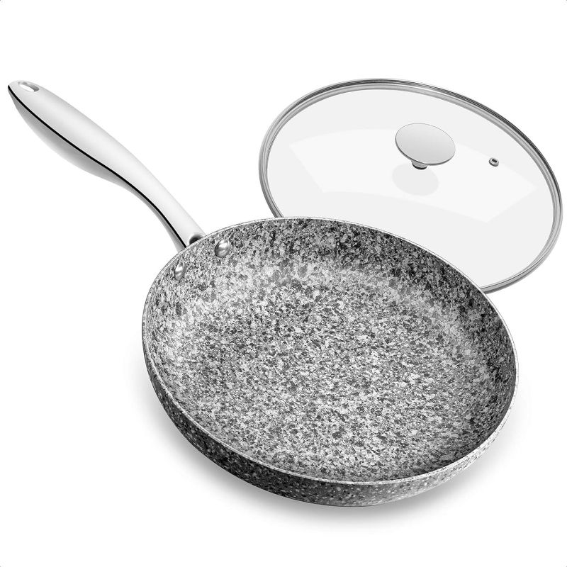 Photo 1 of ***USED***
MICHELANGELO Stone Frying Pan with Lid, Nonstick 12 Inch Frying Pan with Non toxic Stone-Derived Coating