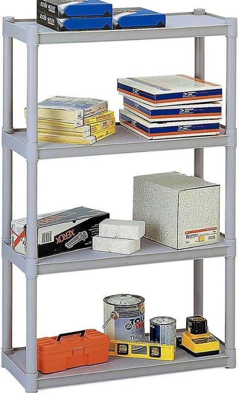 Photo 1 of ***DAMAGED READ NOTES***ceberg Rough n Ready Open Storage System, … plastic 32w x 13d x 54h, Platinum