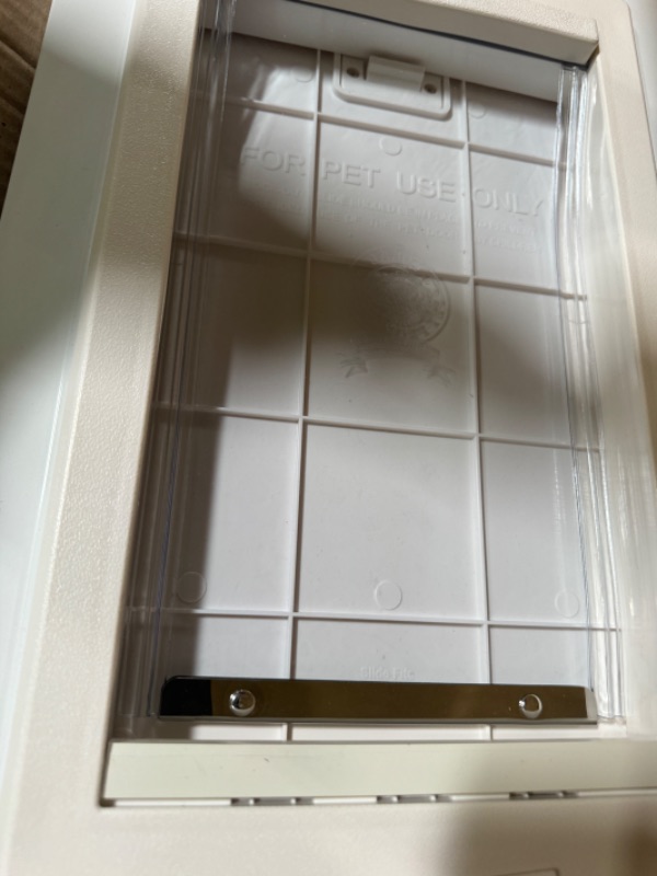 Photo 4 of ***READ NOTES***Ideal Pet Products Aluminum Pet Patio Door, Adjustable Height 77-5/8" To 80-3/8", 7" x 11.25" Flap Size, White White Medium/7" x 11.25" Flap Size